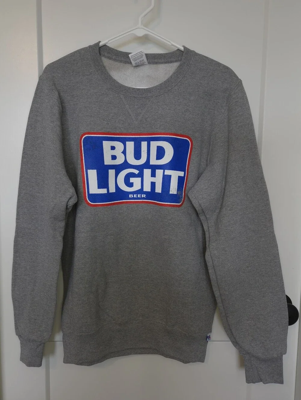 Vintage Unisex Gray Budlight Crewneck Sweatshirt. Size S. #AH